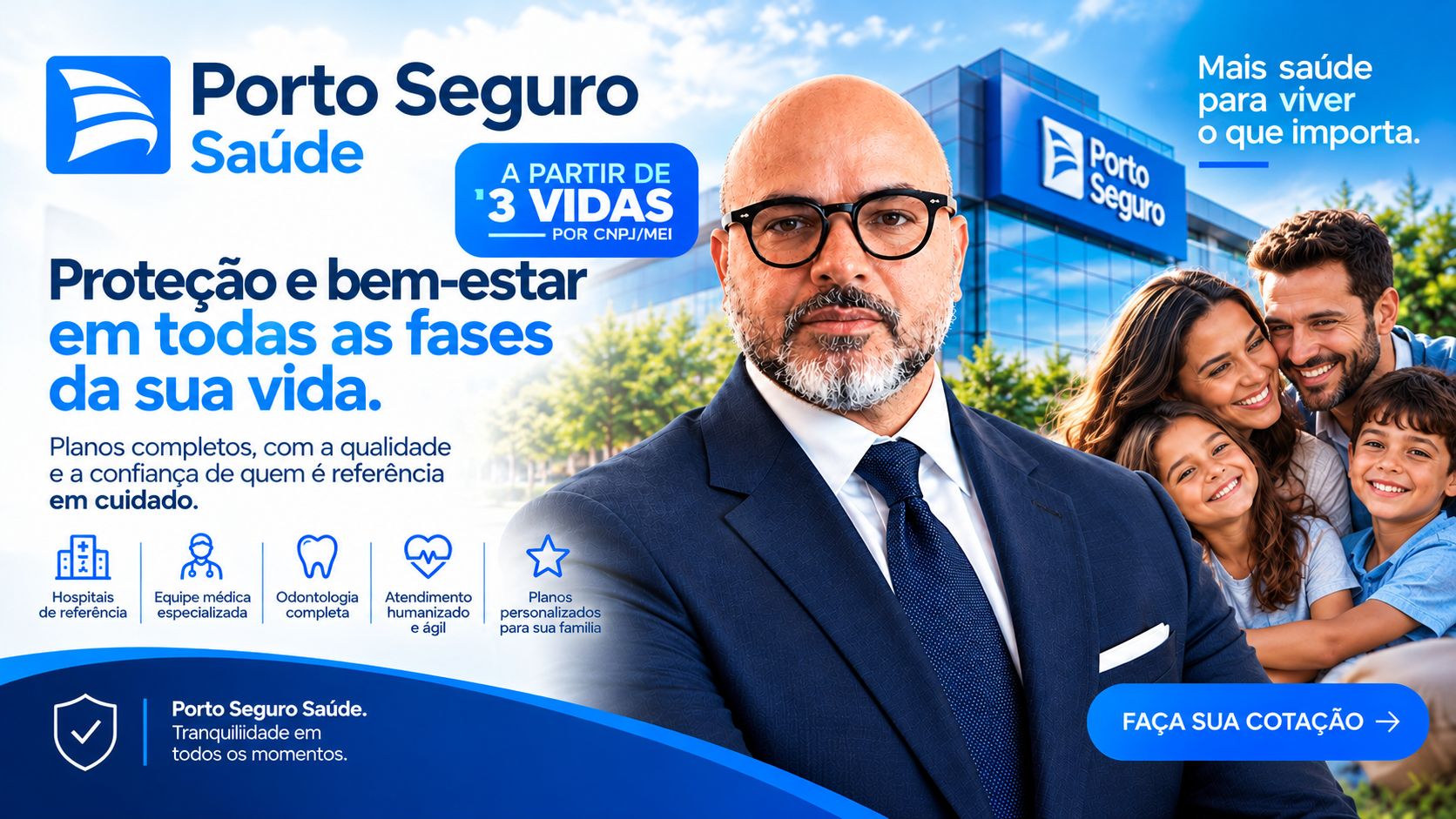 Banner Porto Seguro Saúde — planos de saúde com a EdiSeguros