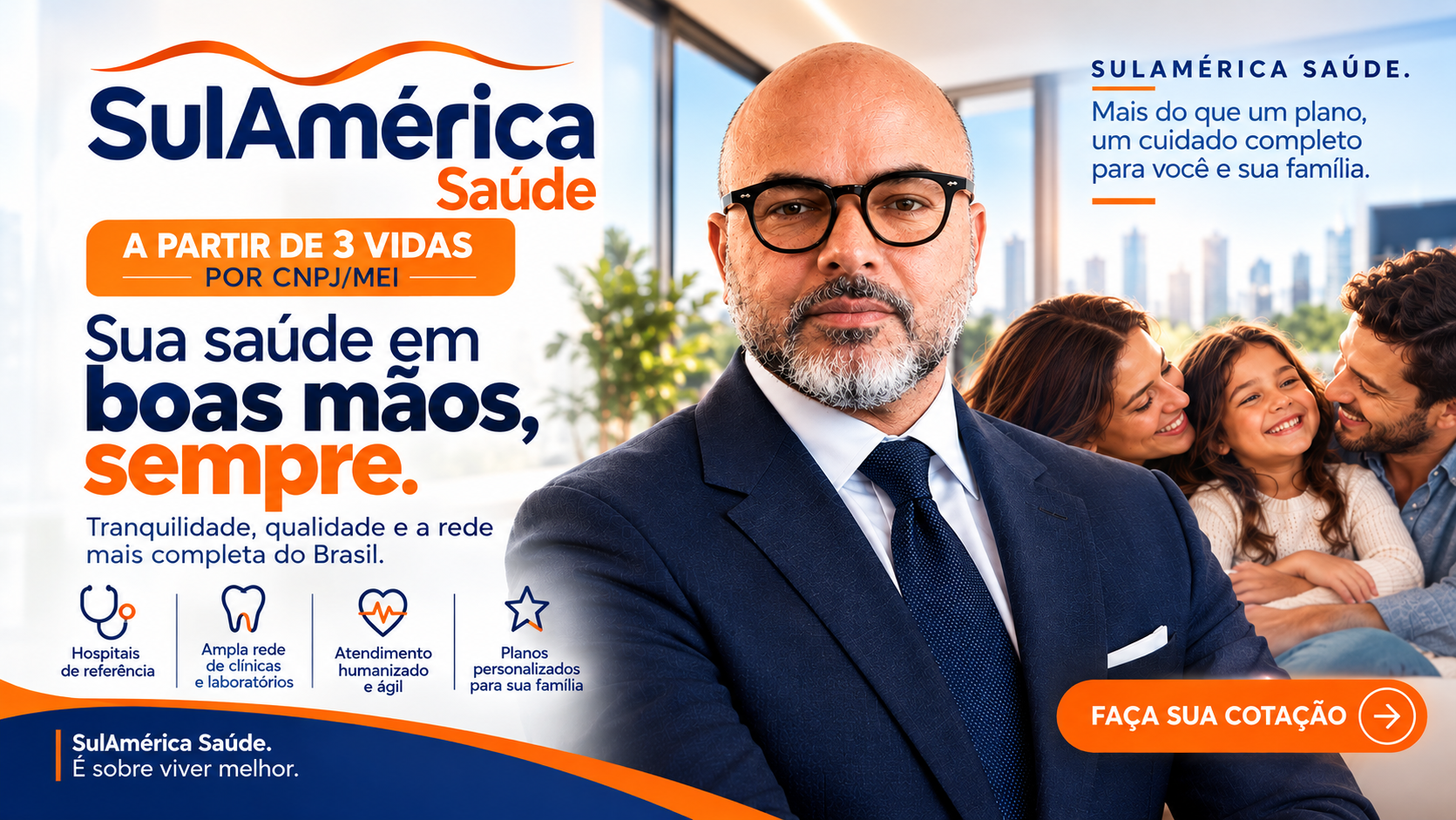 Banner SulAmérica Saúde — planos de saúde com a EdiSeguros